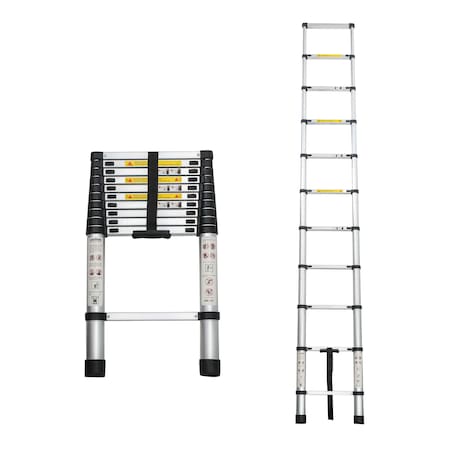 Wrightmaster 10.5 ft. Aluminum Portable Extension Ladder with 300 lb. Load Capacity Type IA Duty Rating for Home ZR-255607