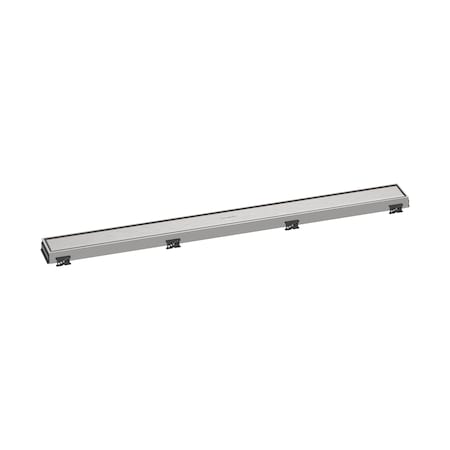 Hansgrohe RainDrain Match Trim Zero/ Tile 31 1/2" with Height Adjustable Frame in Brushed Stainless Steel 56038801