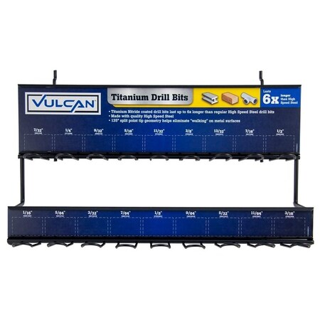 Vulcan Vulcan 994880 Drill Bit Rack, Tin, 19 Slot 994880