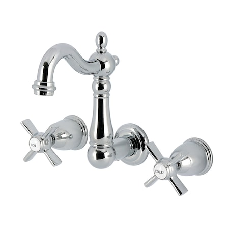 Kingston Brass Double-Handle Wall Mount Bathroom Faucet, Polished Chrome KS1221ZX