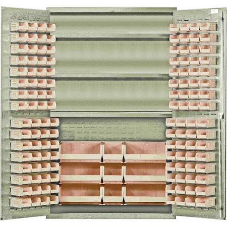 Quantum Storage Systems BEIGE STORAGE CABINET W/137 IVORY BINS QSC-BG-48SIV