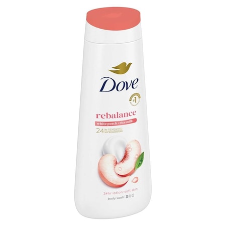 Dove Rebalance White Peach and Rice Milk Body Wash, 20 Ounce, 4PK 64763963