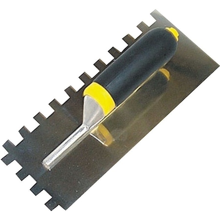 M-D Building Products Tile Installation Trowel, 12 in L, 4-1/2 in W, Square Notch, Comfort Grip Handle 49038