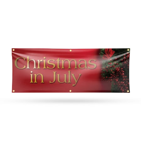 Signmission Christmas in July, 24 Inch x 72 Inch, Vinyl Banner B-72-30516