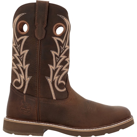 Georgia Boot Core 37 11" Western Pull-On Work Boot, Brown, Size 9 GB00726