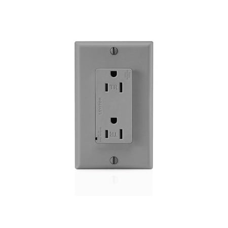 Leviton Surge Protector Receptacle, 15 Amp, 125 Volt, 5-15R NEMA, Gray T5280-GY
