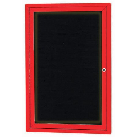 Aarco Illuminated Outdoor Enclosed Directory w/ Al Frame, Powder Coated Red, 36''Hx24''W OADC3624IR