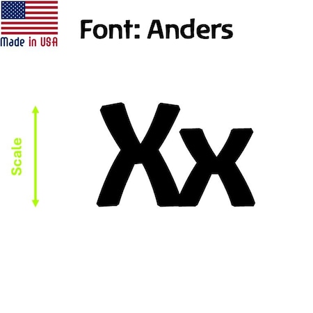 Aacc Self-Adhesive Vinyl Letter: x, Scale: 8 cm. Color: Black Font: Anders by, 24PK AACC-Anders-lx-Black-M8x24