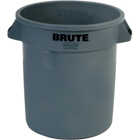Rubbermaid Commercial BRUTE 20 gal Round Heavy Duty Plastic Can, Gray, None, Plastic, Not Applicable FG262000GRAY