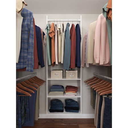 Easy Track Hanging Tower Wall-Mounted Shelving Unit Wht RV1472