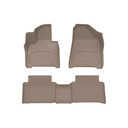 Weathertech Tan Front & Rear FloorLiner HP, 2024 - 2025 Hyundai Santa Fe Hybrid 451865-1-5IM
