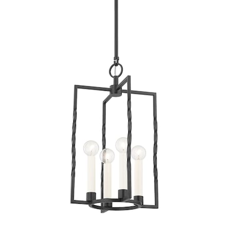 Mitzi Adelaide 4 Light Lantern 11 In. Textured Black H731704S-TBK