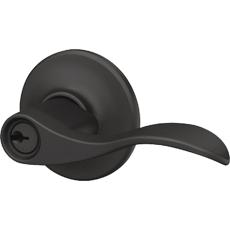 Schlage Accent Matte Black Lever Keyed Entry Lock F51AGACC622
