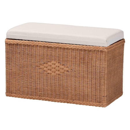 Bali & Pari Eamon Braided Natural Rattan Storage Bench 259-14273-ZORO