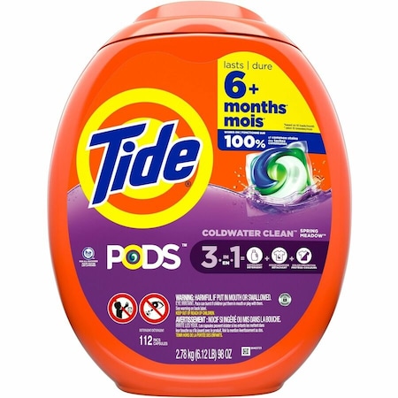 Tide Laundry Detergent, Tub, Powder/Gel, Spring Meadow, 4 PK 03250