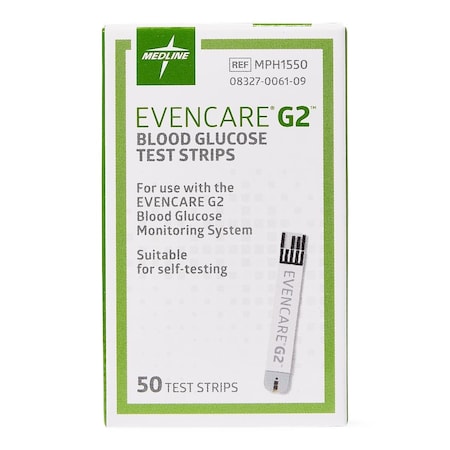 Medline Glucose Test Strips for EvenCare G2 Meters MPH1540, MPH1545, and MPH1540NV, 600PK MPH1550
