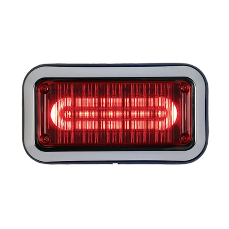 Code 3 Perimeter Light, LED, Red, Surface, Rect, 6In 3712RBZ-75