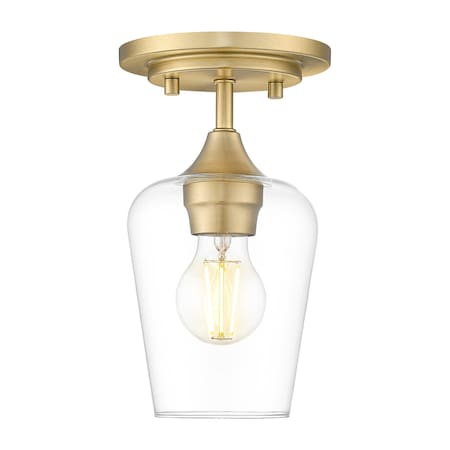 Z-Lite Joliet Burnished Brass 1 Light Flush Mount 473F1-BBR
