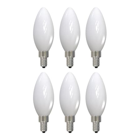 Bulbrite 40-Watt Dimmable (E12) Candelabra Screw Base Milky Filament B11 LED Light Bulb, 3000K, 4PK 862689
