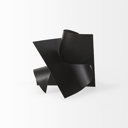Homeroots 12" Contempo Antiqued Black Abstract Sculpture 392535