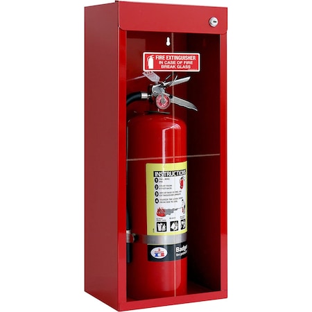 Encore Packaging Break Window Metal Fire Extinguisher Cabinet - Red IFS-5760-RD
