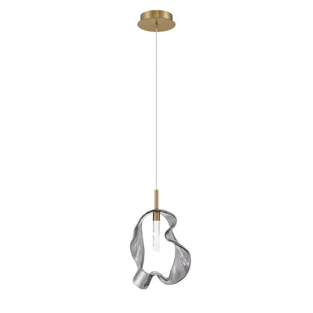 Euf Norah, Pendant, 13", Gold, Smoked Glass 50247-028