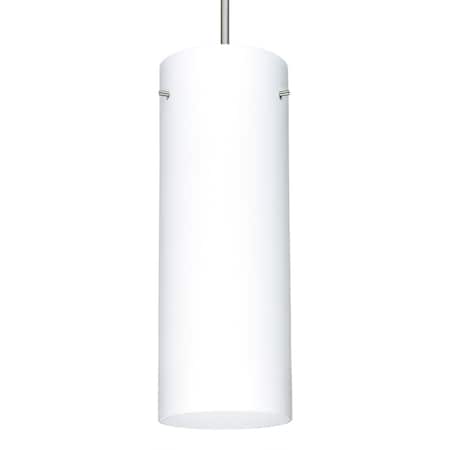 Besa Lighting Besa Stilo 18 Pendant, Opal Matte, Satin Nickel Finish, 1x 11W LED 1JT-412807-LED-SN