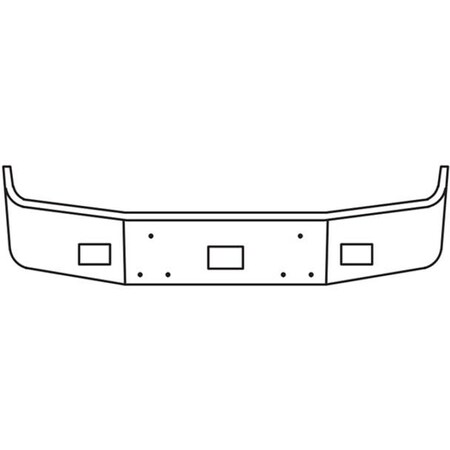Replacement For Peterbilt 377 Sfa Year 2000 18In Chrome Bumper 10 Gauge W/Tow Square Fog Light Hole