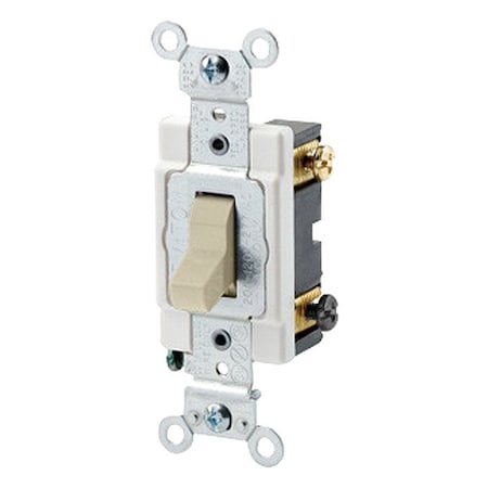 Leviton WallSwitch, 1hp, Toggle, 20A, Ivory, PK10 CSB4-20I