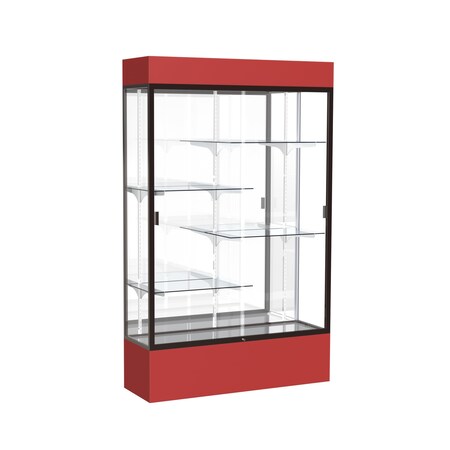 Ghent Lighted Floor Display Case 48x80x16, Mirror 3174MB-BZ-RD