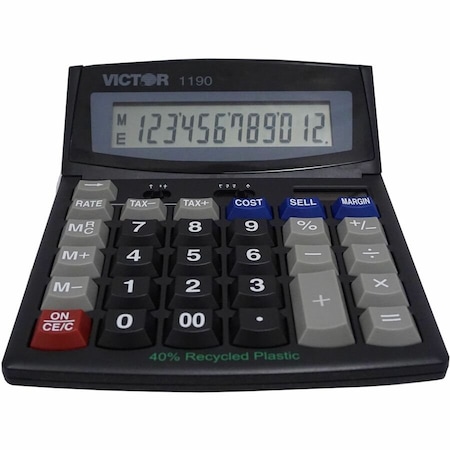 Victor Technology Finance Portable Calculator, LCD, 12 Digit 1190