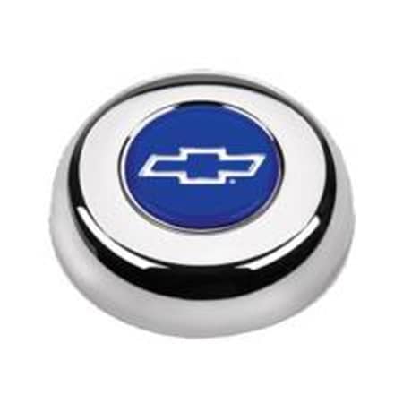 Grant Grant 5630 Blue Chevy Bowtie Logo Horn Button, Steel - Chrome GRT5630