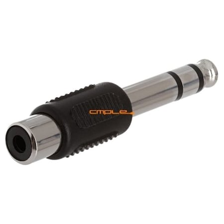 Cmple 6.35mm Stereo Plug to RCA Jack Adapter 195-N
