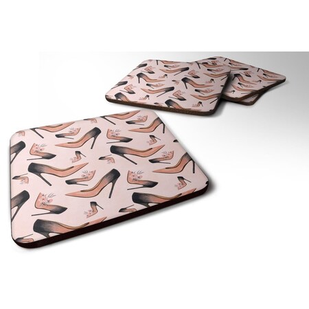 Carolines Treasures Watercolor Fashion Diva Shoes Foam Coaster, Set of 4 BB7504FC