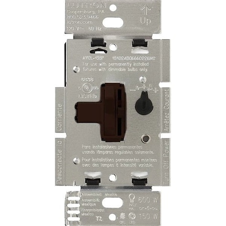 Lutron Dimmers, Ariadni, CFL/LED, Brown AYCL-153P-BR