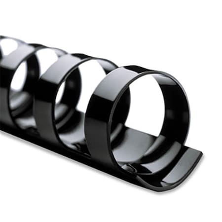 Officespace CombBind Standard Spines  .25 in. Diameter  25 Sheet Capacity  Black  100-Box OF1521156