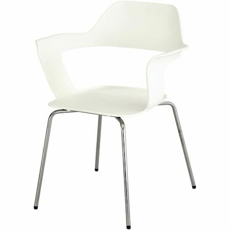 Safco Bandi Shell Stack Chair, White, PK2 4275WH