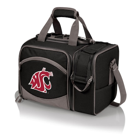 Picnic Time Family Of Brands NCAA Washington State Cougars Malibu Cooler Picnic BasketBlack with Gray Accents 508-23-175-634-0