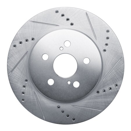 Dynamic Friction Co DFC Brake Rotor - Drilled and Slotted - Silver 631-76155R