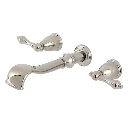 Kingston Brass Two-Handle Wall Mount Tub Faucet, Polished Nickel KS5026AL