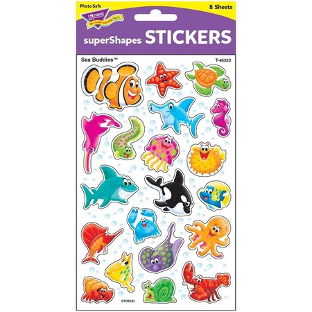 Trend Enterprises Sea Buddiesâ„¢ superShapes Stickers-Large, PK960 T46333
