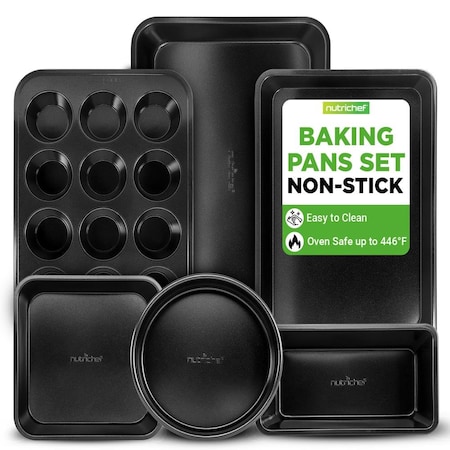 Nutrichef Stackable Non-Stick Baking Pan Set NCBK6BK