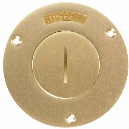 Hubbell Wiring Device-Kellems Box Cover, Floor Box Type, 1 Gang, Brass S2925