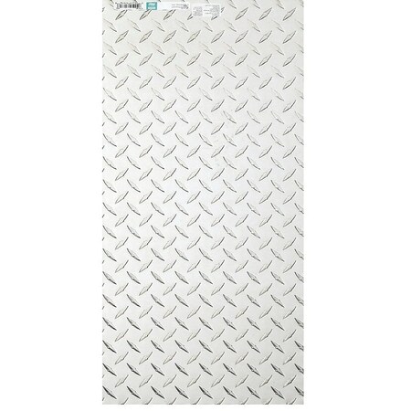 Stanley 4220BC Series Tread Plate, 12 in W, 24 in L, Diamond Tread, Aluminum, Polished N316-349