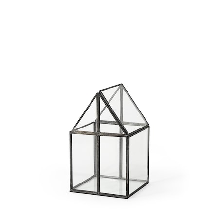 Homeroots 6" Black And Clear Glass And Metal Box 392580