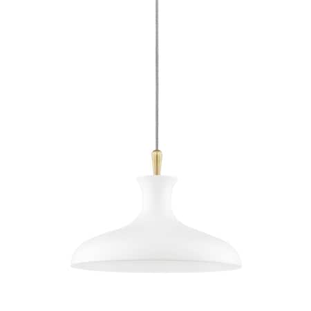 Mitzi Cassidy 1 Light Pendant 3.5 In. Aged Brass/Soft Off White H421701S-AGB/WH
