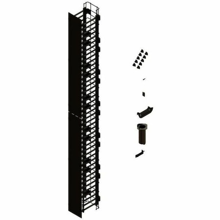 Ortronics MM20, VERTICAL CABLE MGMT CAGE, W/SPLIT COVERS 6"X8.62"X77.19", BLACK MM20VMS706-B