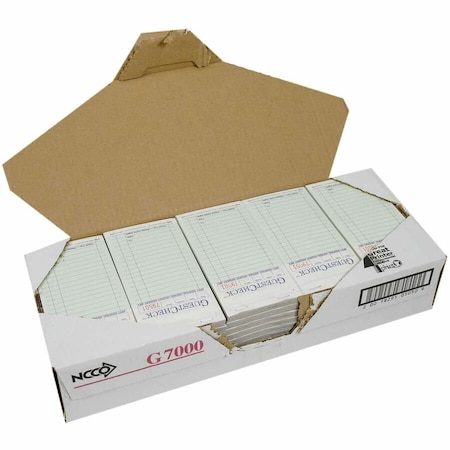 National Checking Company 1 Part 16 Line Board Green Guest Check, PK2500 G7000