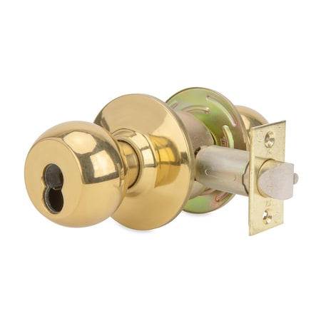 Trans Atlantic Co. SVB Series Standard-Duty Commercial Cylindrical Knob with IC Core, Grade 2 Storeroom in Bright Brass DL-SVB80IC-US3