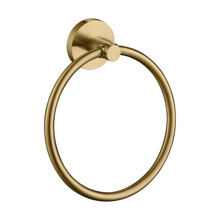 Kibi Circular Bathroom Towel Ring - Brushed Brass KBA1406BB